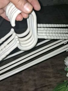 Set of 5 White Plastic Hangers