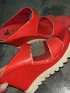 Red Platform Sandals - Size 6