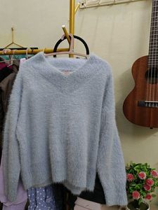 Fluffy Blue Pullover