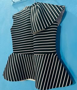Striped Peplum Top