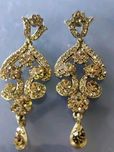 Sparkling Gold Stone Earrings