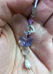 💜 Handmade Whimsical Purple Butterfly Phone Charm