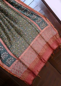 Traditional Hand Block Print Cotton Silk Kurta Set