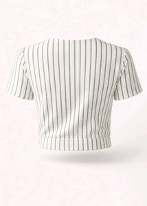 Striped V-neck Crop Top