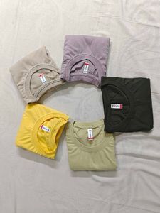 T-shirt Set Of 5 Large/ 40 /38/M Half Sleeve