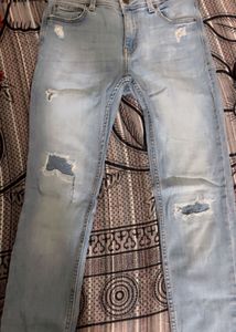 Distressed Hem Jeans