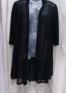 352011. Black Open Front Cardigan