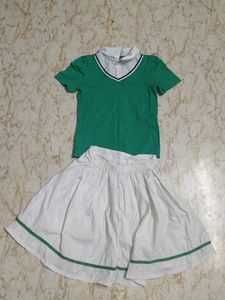 Buying from Bangkok Cute Green & White Outfit Set