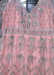 Pink &amp; Silver Embellished Gown
