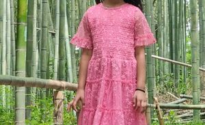Girls Pink Tiered Dress