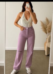 H&amp;M 💜Lilac Wide Leg Jean 💜|Ripped