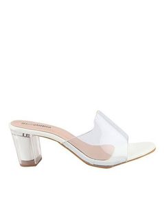Clear Block Heel Mules