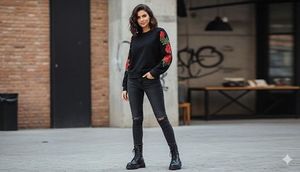 Black Jeans with Knee Rips