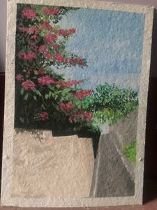 Hilltop bougainvillea Painting ✨