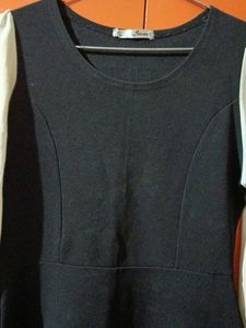 Black &amp; White Long Sleeve Dress