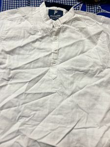 WHITE SHIRT KURTA SHORT  👔DROP PRICE