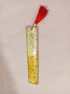 New Golden Resin Bookmark Encased With Golden/Copper Leaf Falkes