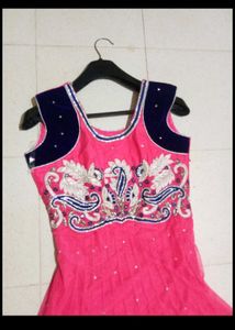 Pink Embroidered Anarkali Suit