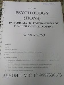 Paradigmatic Foundation Of Psychological Inquiry