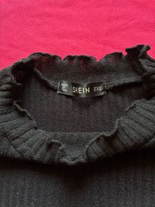 Shein Black Ribbed Top