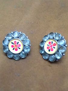 Olive Green stone Stud