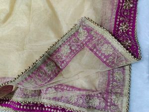 Elegant Pink Border Dupatta