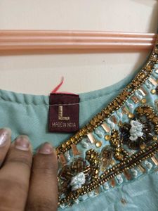 Elegant light blue embroidered dress 💙✨