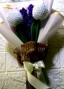 Crochet Tulip And Lavender Flower  Bouqu