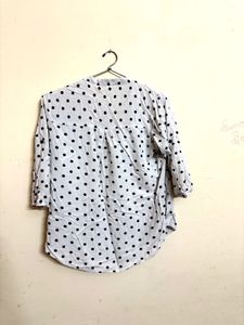 White Polka Dot Top