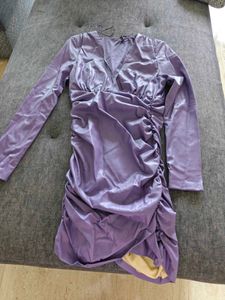 Purple Ruched Bodycon Dress