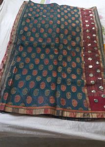 Designer Supernet Saree With Stitched Blouse