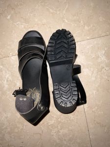 Black Block Heel Sandals