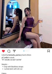 Purple Satin Two-Piece Set