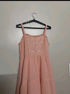Pink Embroidered Dress