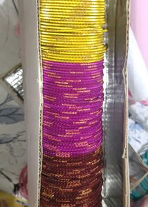 Plain Velvet Metal Bangles Combo 3 Sets