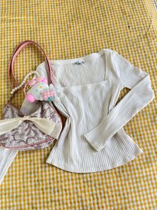 Zara Ribbed Long Sleeve Top