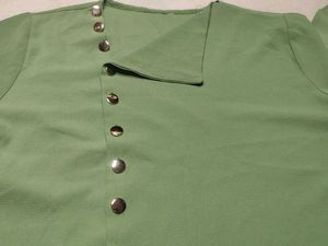 Green Button-Down Top