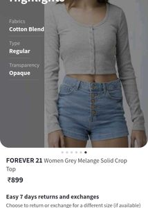 Forever 21 Grey Crop Top