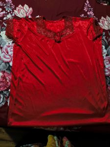 Red Lace Trim Maxi Dress