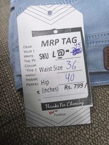 L@45 Size-36 Stylish Light Wash Jeans