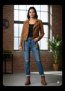 Stylish Brown Suede Jacket