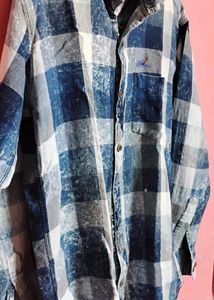 SIZE - 40in&#34;L Men&#39;s Blue&amp;White Check Shirt