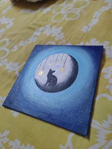 Blue Canvas Acrylic Painting