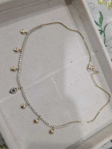 Evil Eye Heart Necklace With Gold Chain