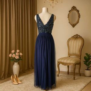 Elegant Navy Blue Maxi Dress