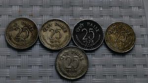 Vintage 25 Paise Coin Collection (1972-1988)