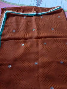 Brown Embroidered saree