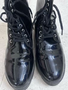 Black Patent Leather Boots