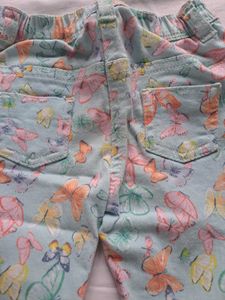 Baby Girl Mint Green Butterfly Pants.