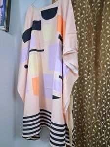 Abstract Print Kaftan Top